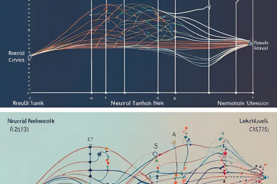 Activation function curves on neural network background