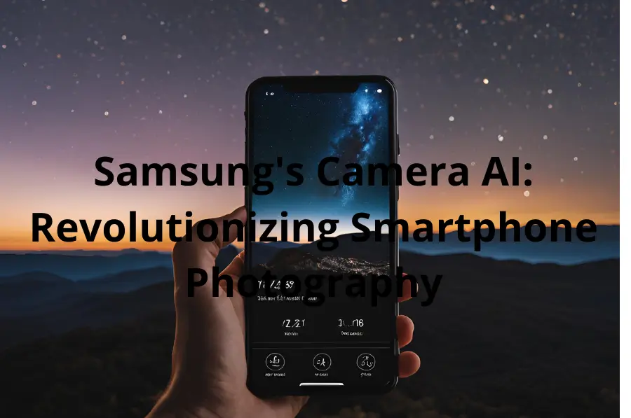 Samsung smartphone user capturing night sky with AI-enhanced camera with technology samsung's camera AI